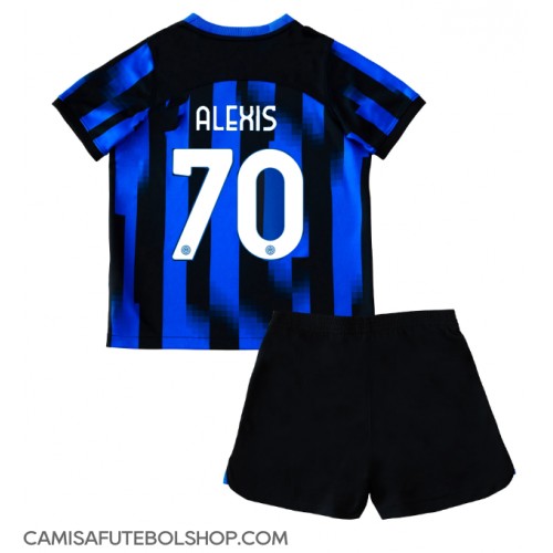 Camisa de time de futebol Inter Milan Alexis Sanchez #70 Replicas 1º Equipamento Infantil 2023-24 Manga Curta (+ Calças curtas)